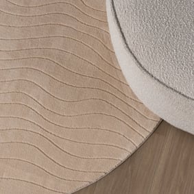Runder Teppich Wohnzimmer - Charm Waves Beige - product