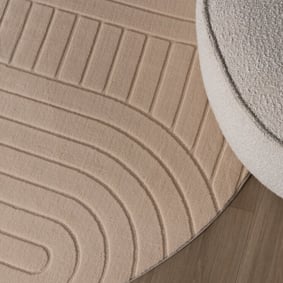 Runder Teppich Wohnzimmer - Charm Arches Beige - product