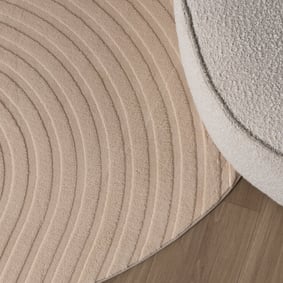 Runder Teppich Wohnzimmer - Charm Curves Beige - product
