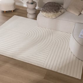 Teppich Wohnzimmer - Charm Curves Weiß