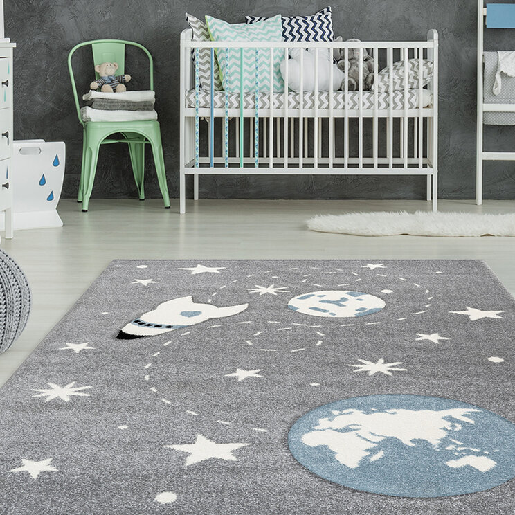 Kinderzimmer Teppich - Atlantic Galaxy Silber