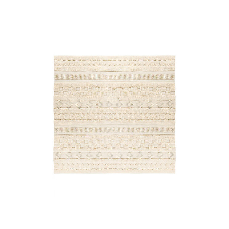 Quadratischer Boho Teppich - Basai 125 Beige - product