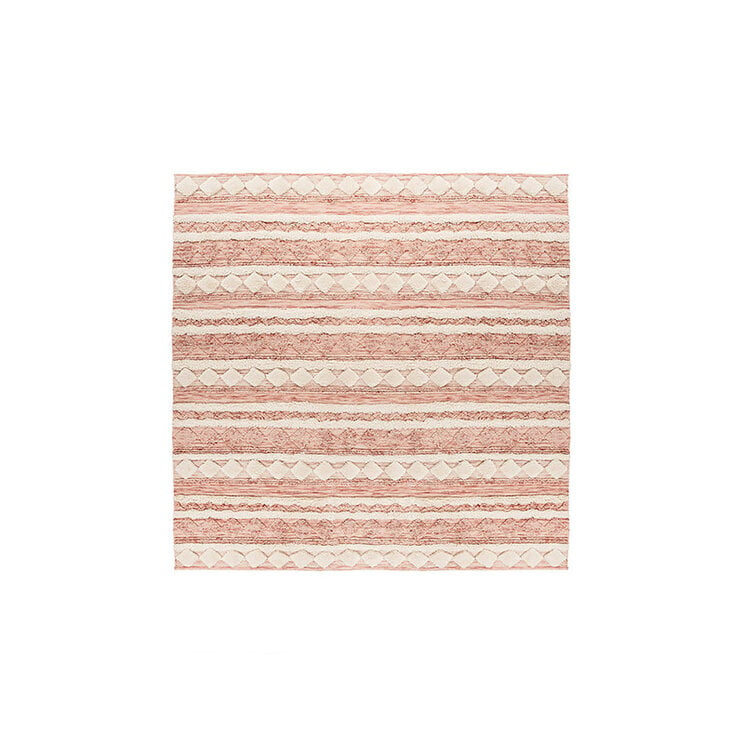 Quadratischer Boho Teppich - Basai 225 Rosa Creme - product