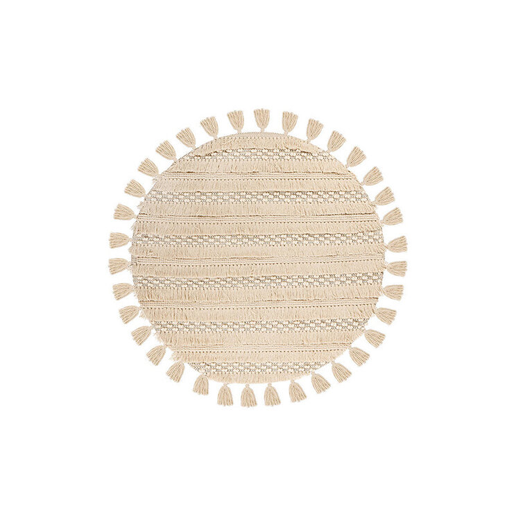 Boho Teppich Rund - Basai Fransen 325 Beige - product