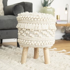 Boho Hocker - Basai 325 Creme