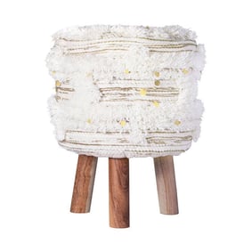 Boho Hocker - Basai 425 Creme Grün - product