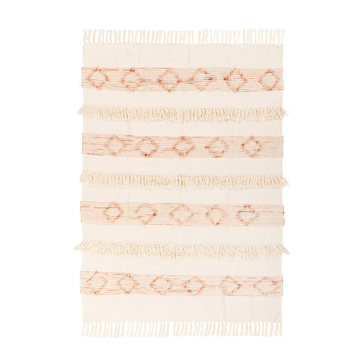 Boho Decke - Basai 225 Rosa Creme - product