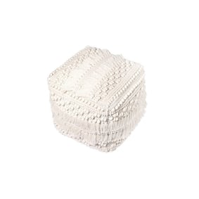 Boho Hocker Würfel - Basai 325 Creme - product