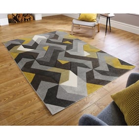 Moderner Teppich - Hando Arora Grau Ockergelb