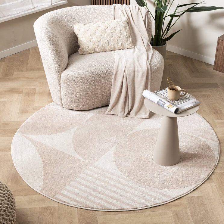 Skandinavischer teppiche rund - Aurora Circles Beige