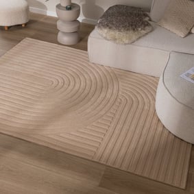 Teppich Wohnzimmer - Charm Curves Beige