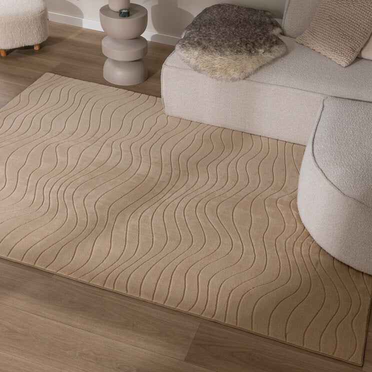 Teppich Wohnzimmer - Charm Waves Beige