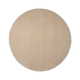 Runder Teppich Wohnzimmer - Charm Circles Beige - product