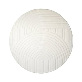 Runder Teppich Wohnzimmer - Charm Curves Weiß - product