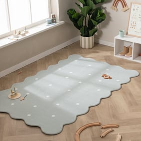 Teppich Kinderzimmer - Cloudy Dots Minze