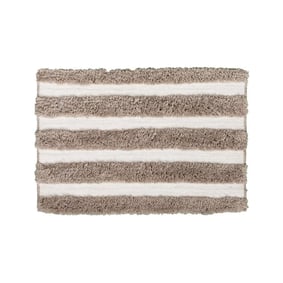 Badematte - Hollis Stripes Taupe Weiß - product