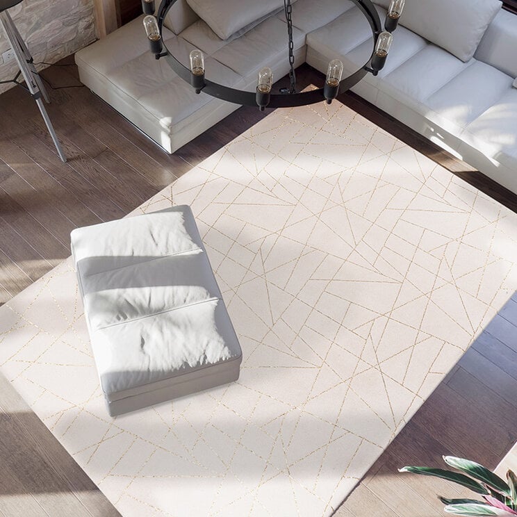 Geometrischer Teppich - Botticino 125 Creme Gold