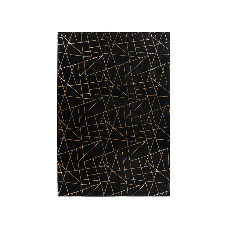 Geometrischer Teppich - Botticino 125 Schwarz Gold - product