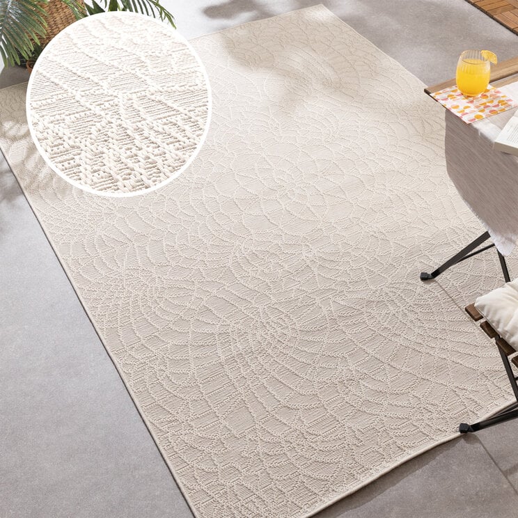 In- & Outdoor Teppich - Dunes Mandala Creme