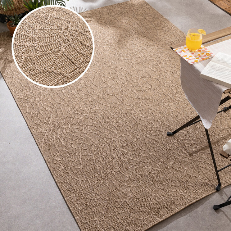 In- & Outdoor Teppich - Dunes Mandala Braun