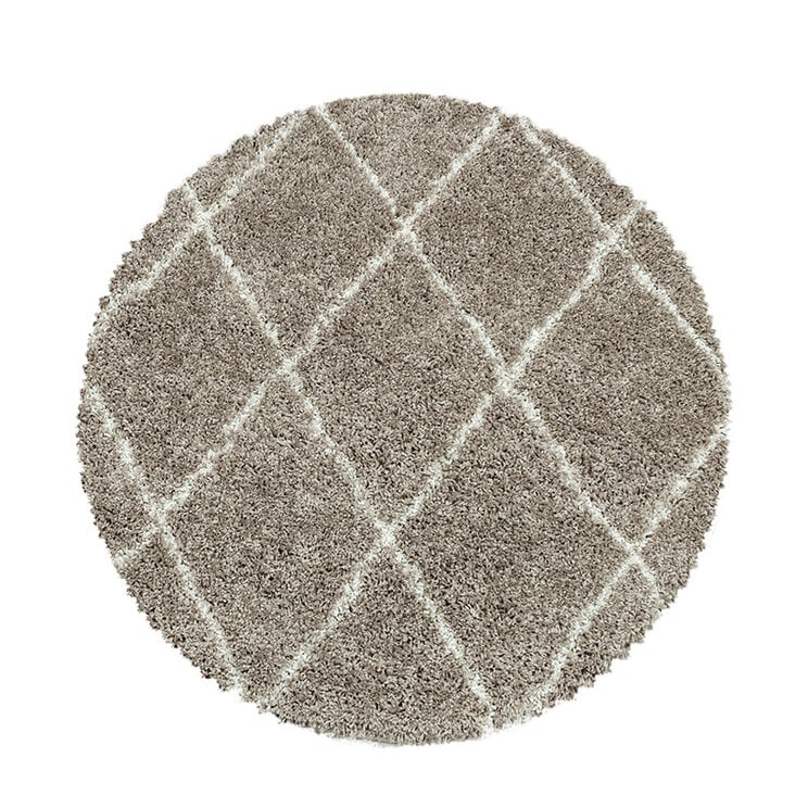 Berberteppich Rund - Agadir Lines Beige Creme 