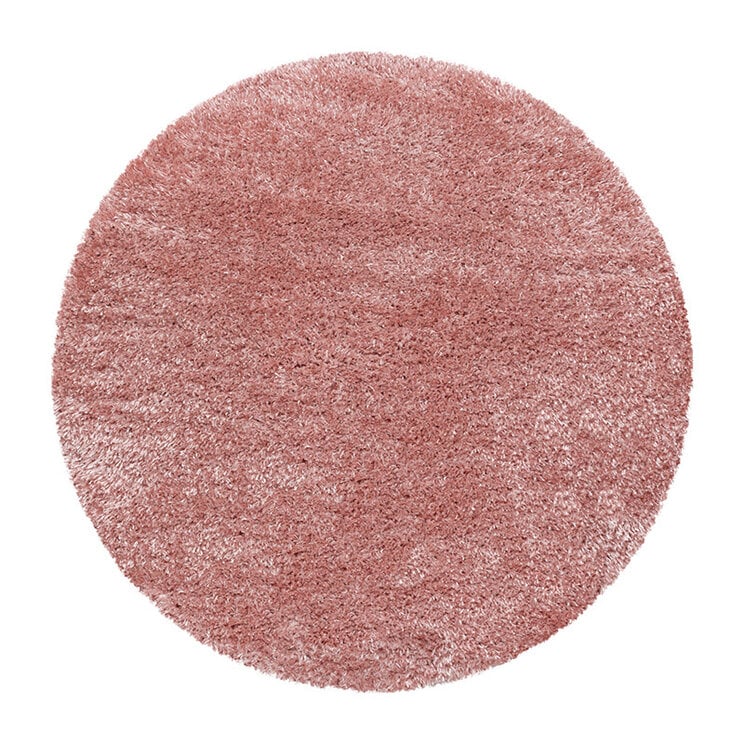 Hochflor Teppich Rund - Blushy Rosa