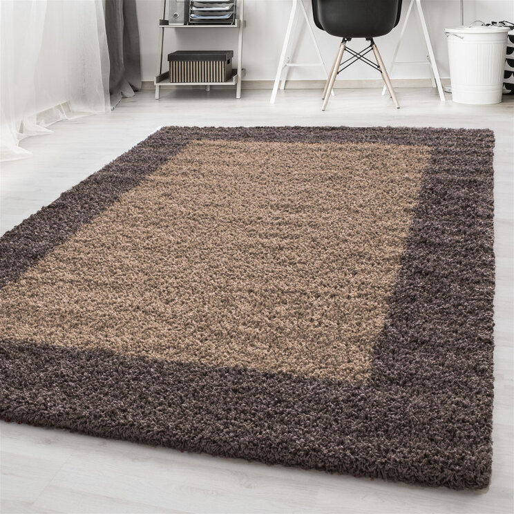 Hochflor Teppich - Edge Taupe