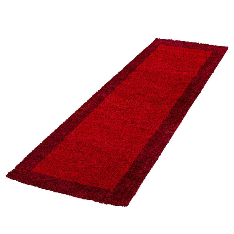 Hochflor Läufer - Edge Rot