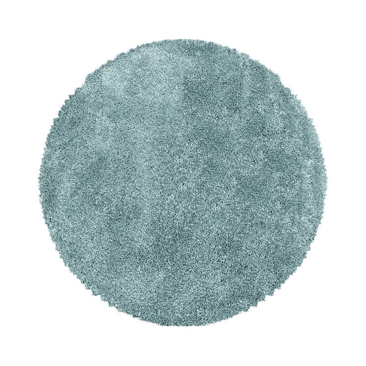 Hochflor Teppich Rund - Fuzzy Hellblau