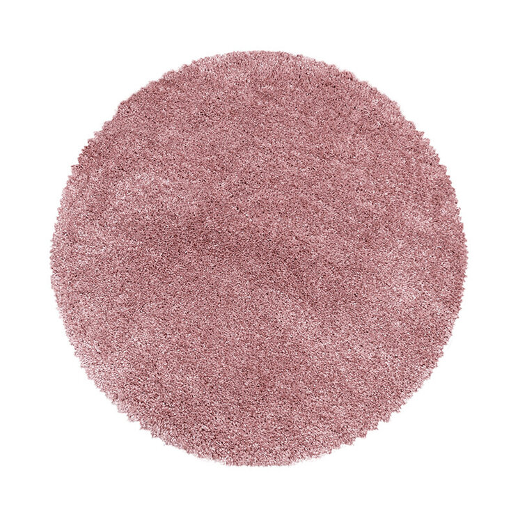 Hochflor Teppich Rund - Fuzzy Rosa