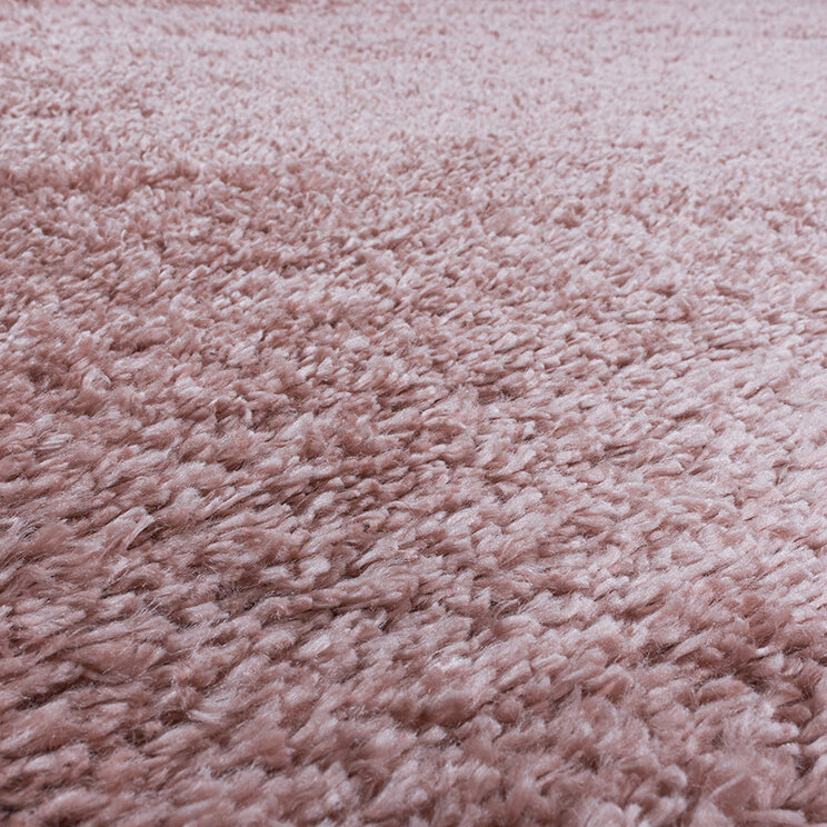 Hochflor Teppich Rund - Fuzzy Rosa - product