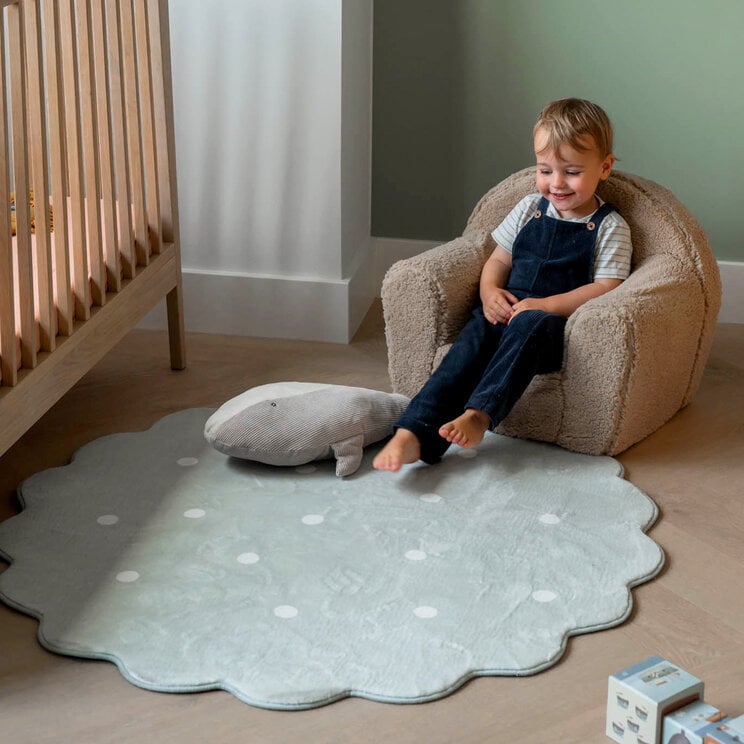 Teppich Kinderzimmer Rund - Cloudy Dots Minze