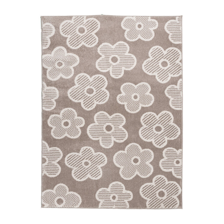 Teppich Kinderzimmer - Bowie Blume Taupe - product