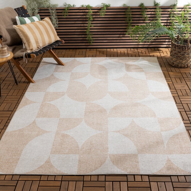 Gartenteppich Abstrakt - Groovy Tiles Beige