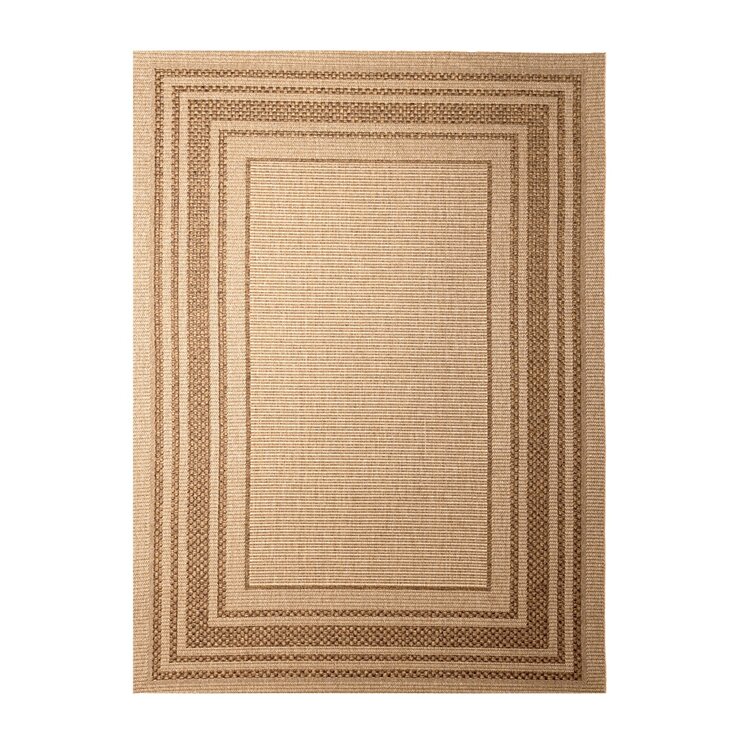 Garten Teppich Jute - Mavi Border Creme Braun - product