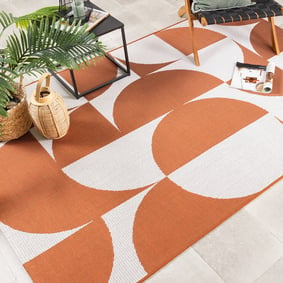 In- & Outdoor Teppich - Summer Shapes Terracotta