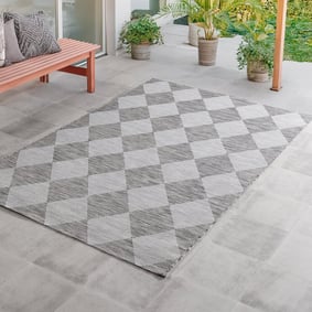 In- & Outdoor Teppich - Eden Tiles Grau