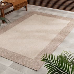 In- & Outdoor Teppich - Sierra Border Creme Beige