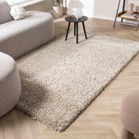 Hochflor Wohnzimmer Teppich - Yves Beige