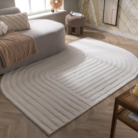 Teppich Organisch - Flowy Lines Creme