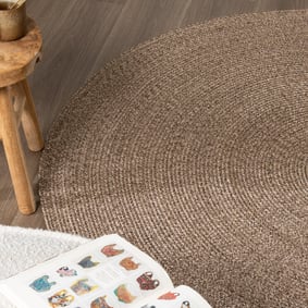 In- & Outdoor Jute Teppich Rund - Bali Dunkelbraun - product