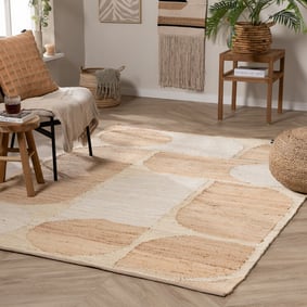 Jute Teppich - Raya Shapes Beige