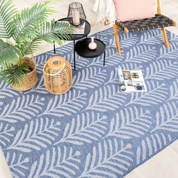 In- & Outdoor Teppich - Summer Leaves Blau