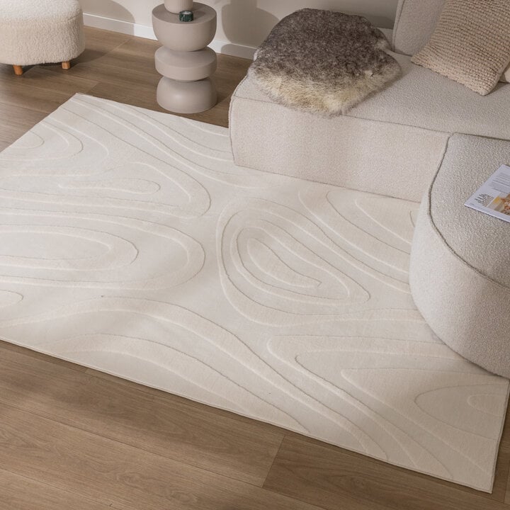 Teppich Wohnzimmer - Charm Shapes Weiß