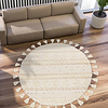 Boho Teppich Rund - Basai Fransen 525 Creme - thumbnail