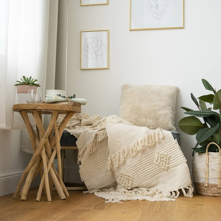 Boho Decke - Basai 125 Creme