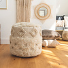 Kleiner Boho Hocker - Basai 125 Creme - thumbnail