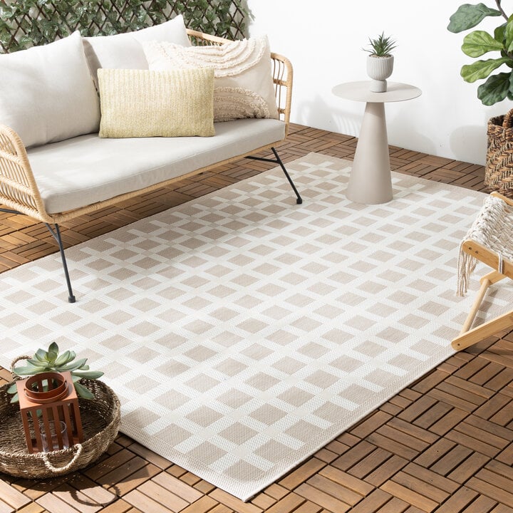 Outdoor Teppich - Capri Tiles Beige Creme