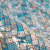 Teppich Patchwork Leder - Filz Türkis Gold 100  - thumbnail 3