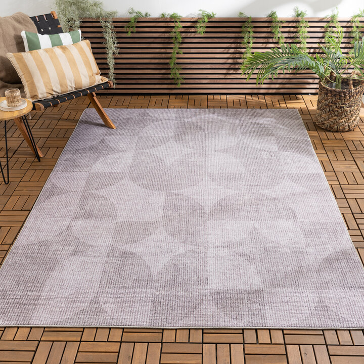 Gartenteppich Abstrakt - Groovy Tiles Grau